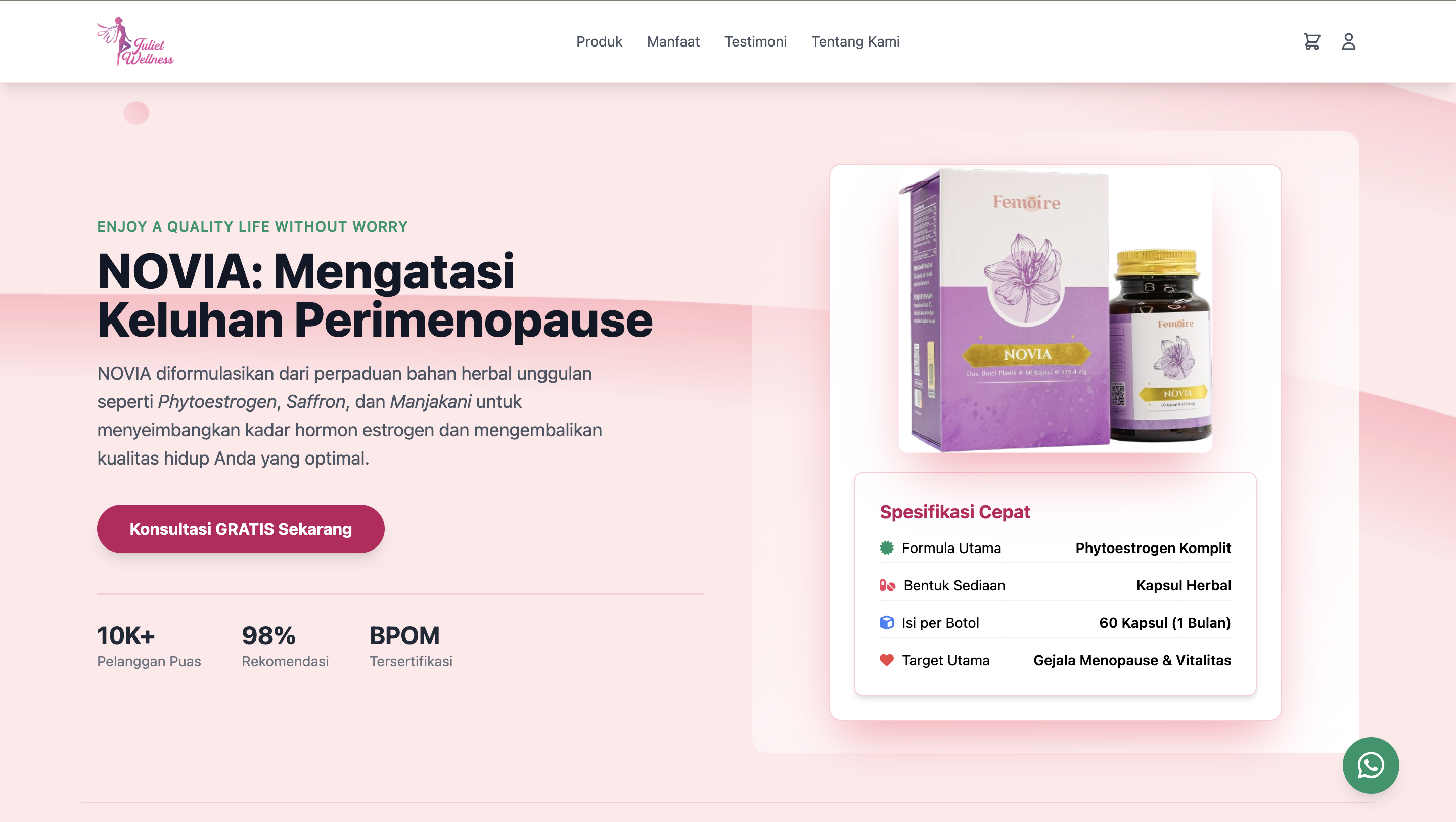 Screenshot Juliet Wellnes bagian 1